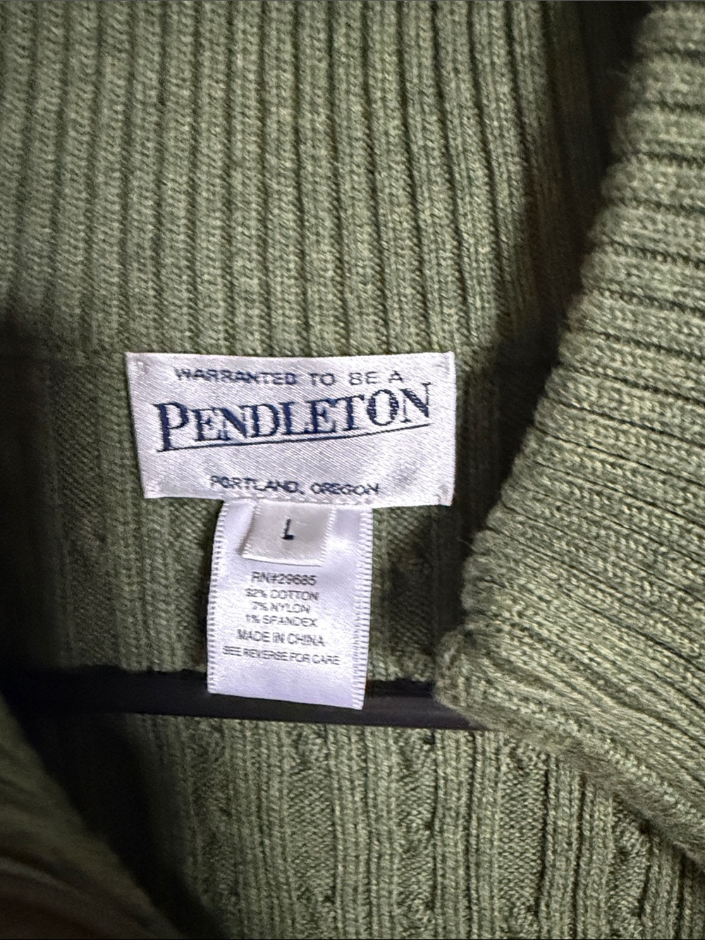 Pendleton Olive Green Cable-Zip Vest - Picture 2 of 9
